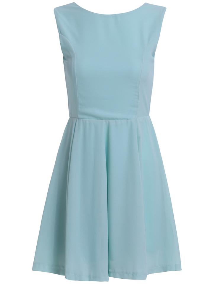 Romwe Back V Cut Chiffon Dress