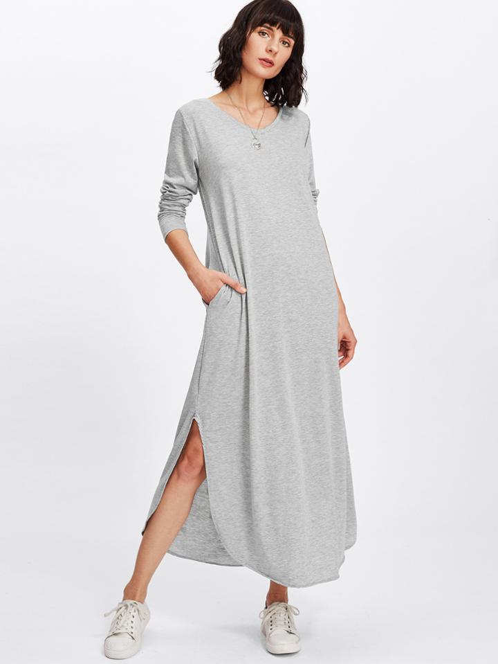 Romwe Split Side Longline Dress