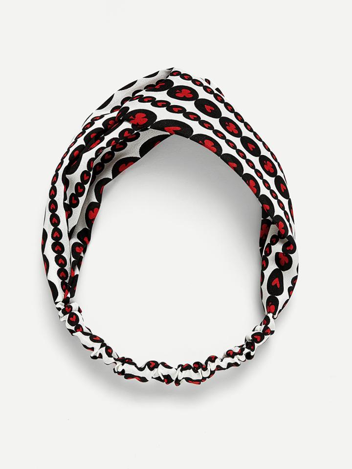 Romwe Geo Print Twist Turban Headband