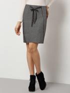 Romwe Drawstring Vertical Striped Skirt