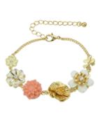 Romwe New Arrivals Colorful Resin Flower Charms Bracelet For Women