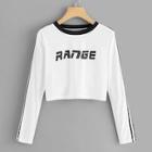 Romwe Striped Seam Letter Print Tee