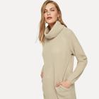 Romwe Raglan Sleeve Pocket Front Longline Sweater