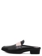Romwe Black Square Toe Backless Chunky Pumps