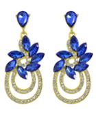 Romwe Gold Plated Blue Rhinestone Earrings