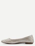 Romwe Laser-cut Pointed Toe Flats - Light Gold