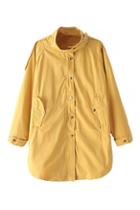 Romwe Single-breasted Sheer Yellow Coat