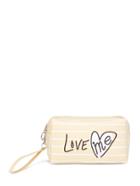 Romwe Letter Print Striped Pouch With Wristlet