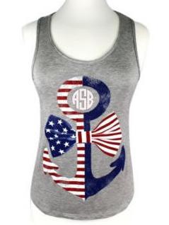 Romwe Anchor Print Grey Tank Top