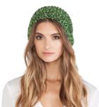 Romwe Neon Green Cable Knit Beanie