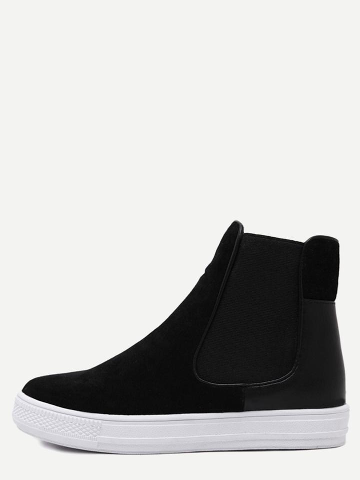 Romwe Nubuck Leather Rubber Sole Chelsea Boots