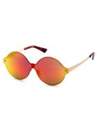 Romwe Red Lens Round Design Sunglasses