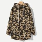 Romwe Guys Button Up Camo Hoodie Outerwear