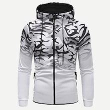 Romwe Guys Camo Zip Up Hoodie