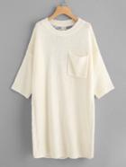 Romwe Single Pocket Laddering Back Sweater Dress