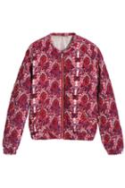 Romwe Floral Print Red Jacket