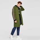 Romwe Guys Button Front Striped Coat
