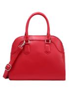 Romwe Faux Leather Structured Handbag With Strap - Red