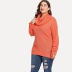 Romwe Plus High Neck Solid Sweater