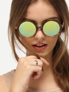 Romwe Multicolor Frame Round Lenses Sunglasses