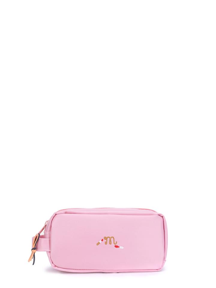 Romwe Embroidered Detail Zipper Pouch