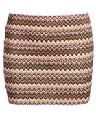 Romwe Khaki Striped Bodycon Skirt