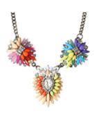 Romwe Colorful Gemstone Shourouk Necklace