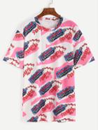 Romwe Multicolor Toothpaste Print T-shirt