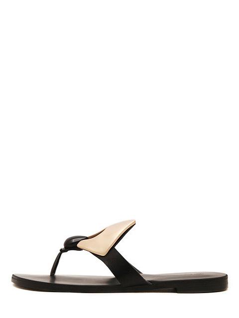 Romwe Black Diamond Casual Flat Heel Flip Flop