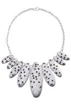Romwe Cut-out Polka Dots Plating Silver Necklace