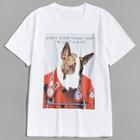 Romwe Guys Dog And Letter Print Tee