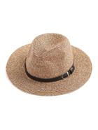 Romwe Faux Leather Band Beach Hat