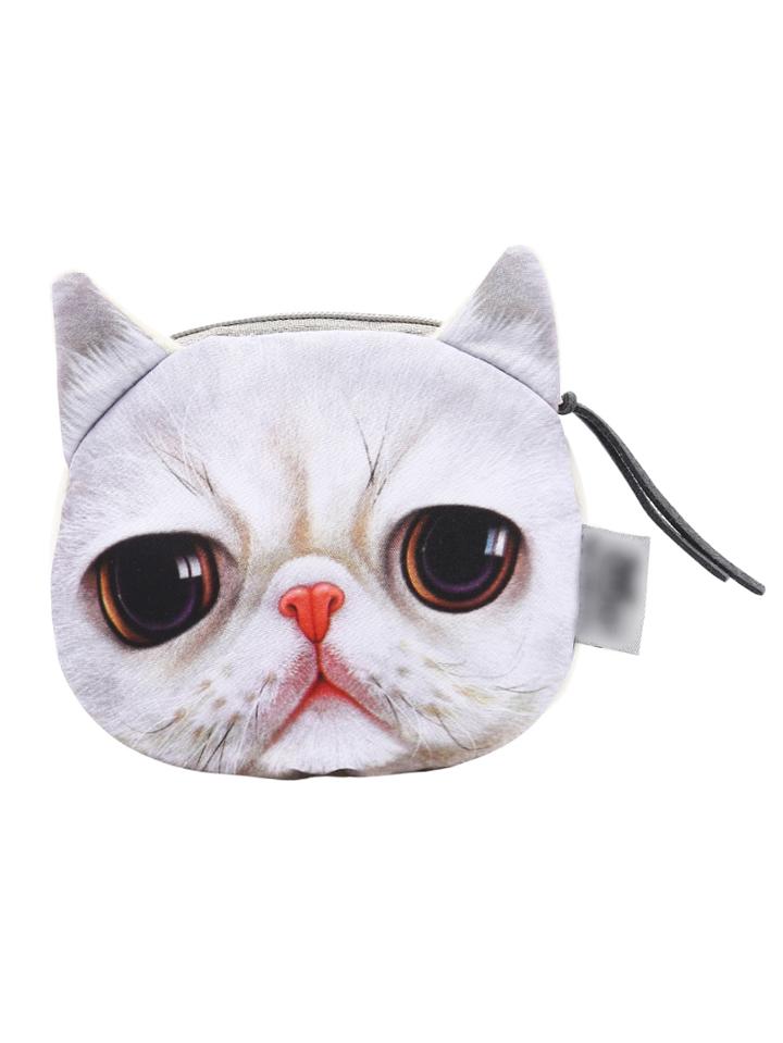 Romwe Cat Shaped Zipper Purse