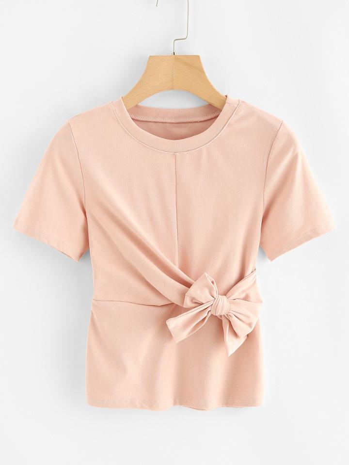 Romwe Bow Side Tee