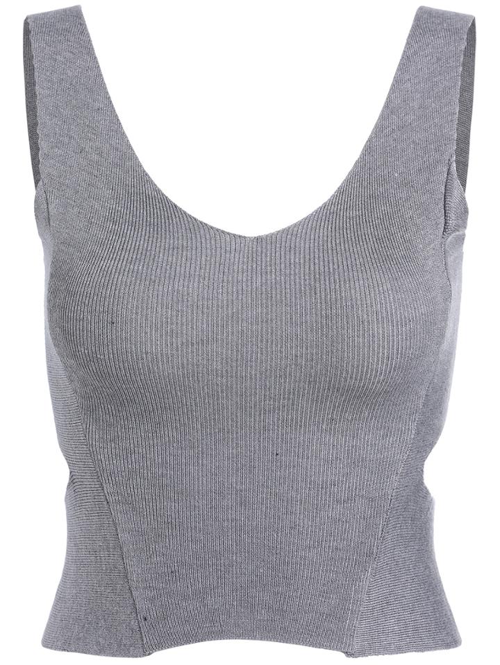 Romwe V Neck Cutout Tank Top