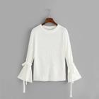 Romwe Pearl Beaded Knot Detail Jumper