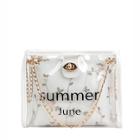 Romwe Slogan Print Clear Bag With Inner Embroidered Bag