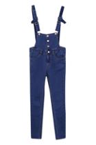 Romwe Buttoned Blue Denim Jumpsuit