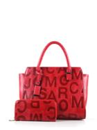 Romwe Letter Pattern Winged Tote Bag With Wallet