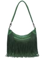 Romwe Green Tassel Pu Shoulder Bag