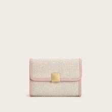 Romwe Contrast Piping Woven Wallet