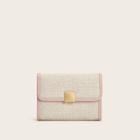 Romwe Contrast Piping Woven Wallet