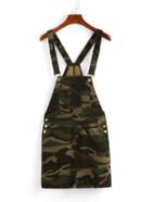 Romwe Camouflage Print Pinafore Dress