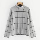 Romwe High Neck Grid Jumper