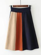 Romwe Color Block Knit Skirt