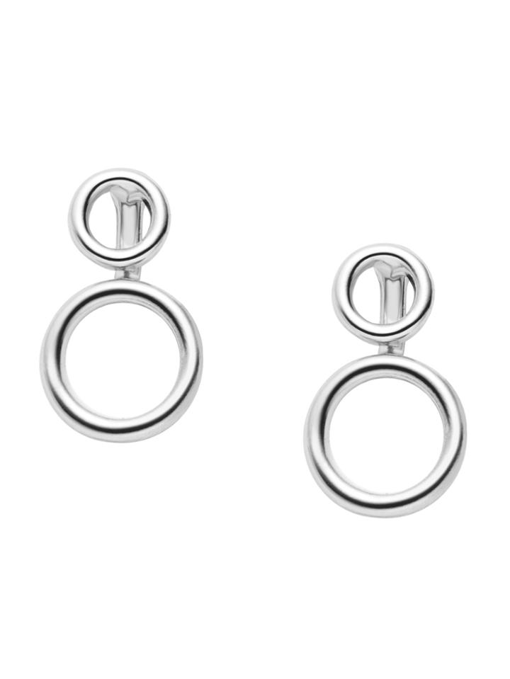 Romwe Silver Plated Hollow Circle Stud Earrings
