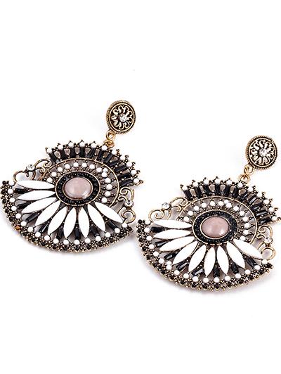 Romwe Black Beaded Boho Earrings