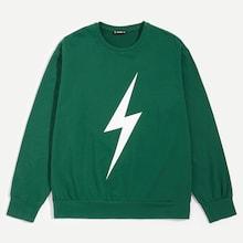 Romwe Guys Lightning Print Pullover