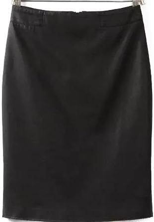 Romwe Peplum Hem Back Zipper Skirt