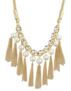 Romwe Gold Plated Chain Long Tassel Necklace
